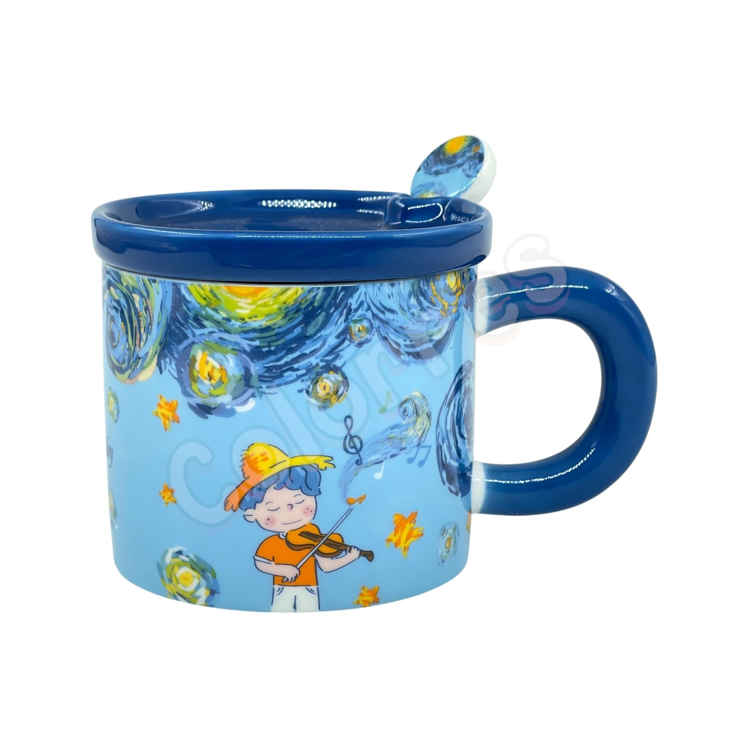 Van Gogh Kaşıklı Kapaklı Kupa