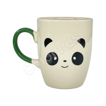 Panda - Yeşil Saplı Ovalm Krem Kupa