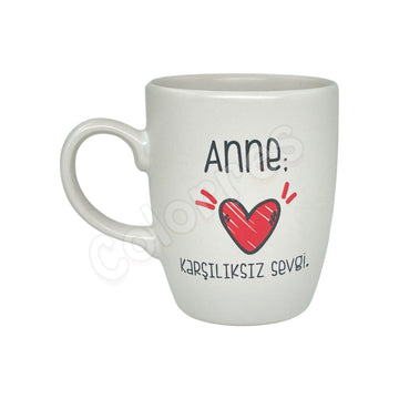 Anne "Karşılıksız Sevgi" - Oval Krem Kupa