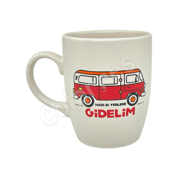 Hadi Bi Yerlere Gidelim - Oval Krem Kupa
