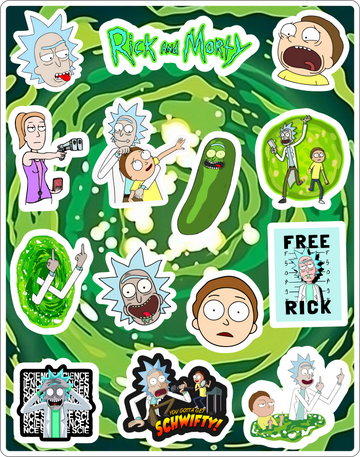 Rick And Morty Sticker Seti 14x17cm