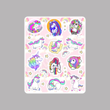 Unicorn Sticker Set 14x17 cm