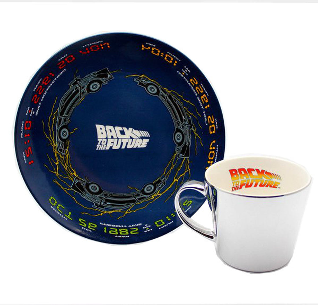 Back To The Future Aynalı Kupa ve Tabak Hediye Seti