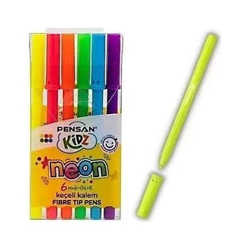 Pensan Kidz Neon 6 Renkli Keçeli Kalem
