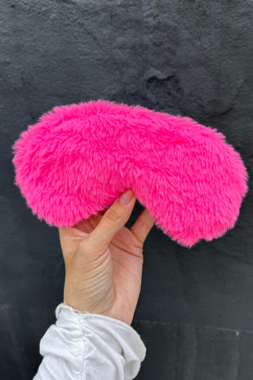 Fuşya Renk Peluş Uyku Bandı