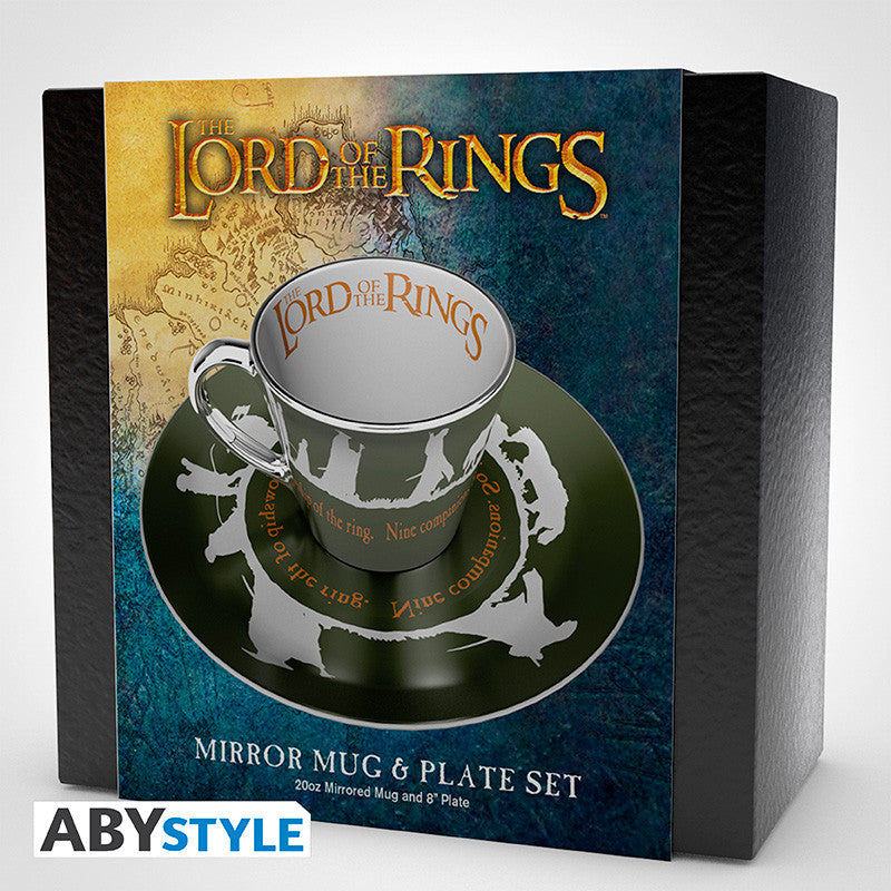 LORD OF THE RINGS - Aynalı Kupa ve Tabak Hediye Seti - Fellowship LOTR