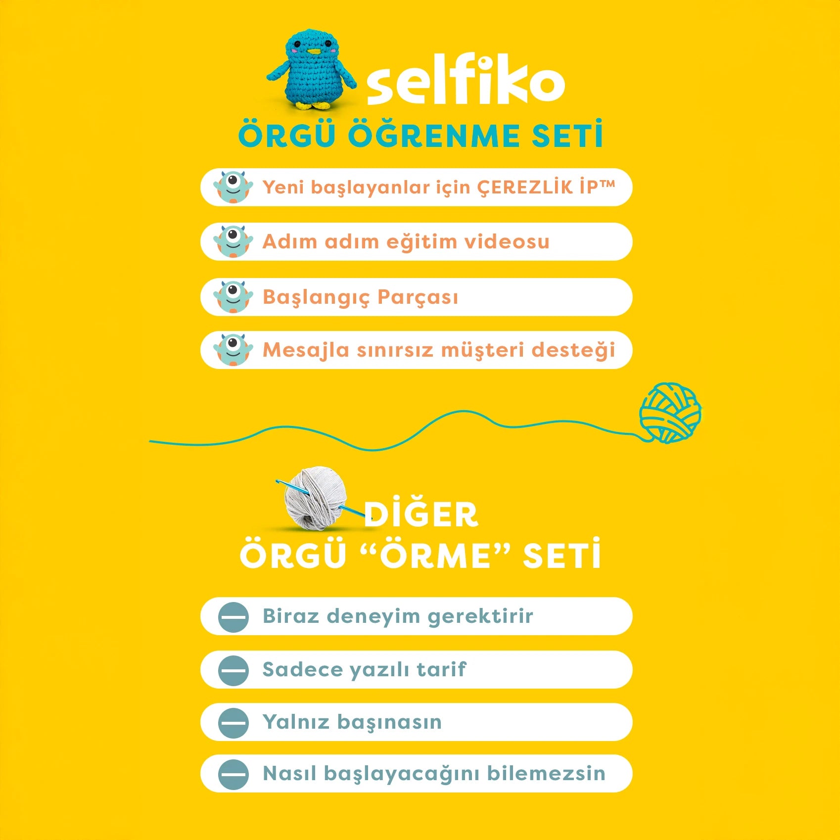 Pengu Örgü Öğrenme Seti