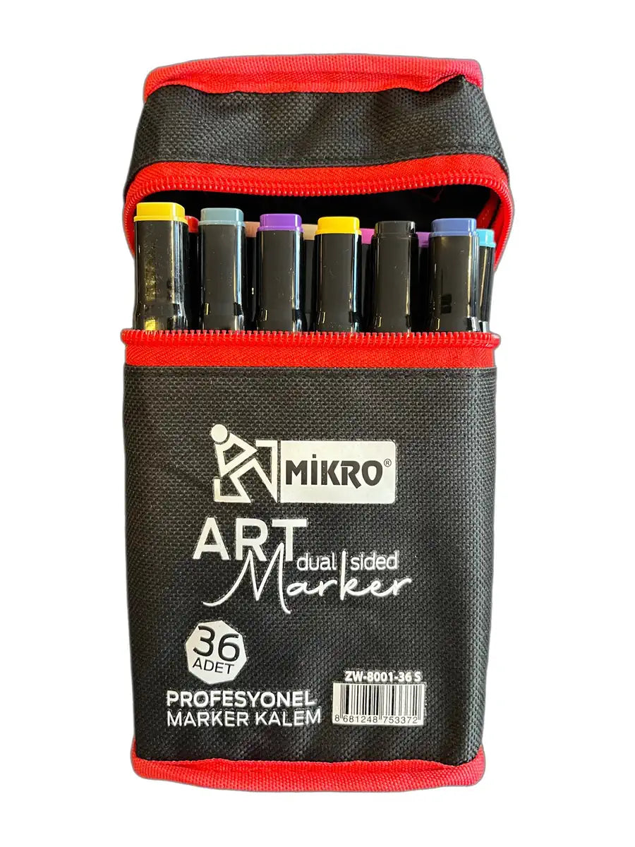 Mikro Art Dual Side Profesyonel Çift Taraflı Marker Çantalı 36 Renk