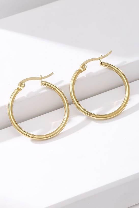 25mm Gold Çelik Halka Küpe