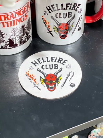 Stranger Things "Hellfire Club" Ahşap Bardak Altlığı