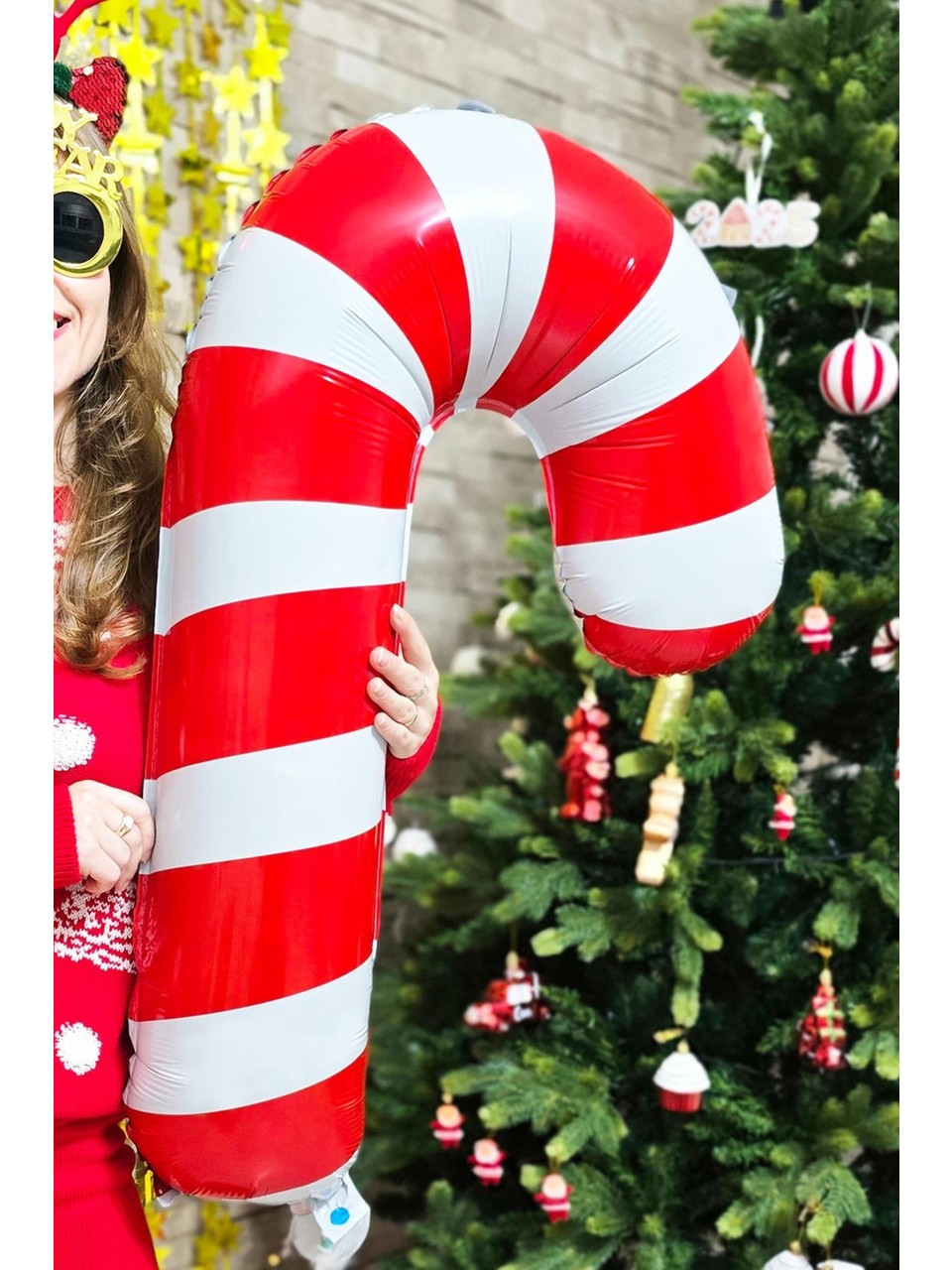 Yılbaşı Folyo Balon Baston 96x63 cm