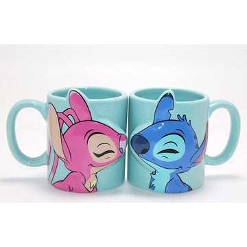 Stitch Ve Angel Çift Seramik Kupa Seti