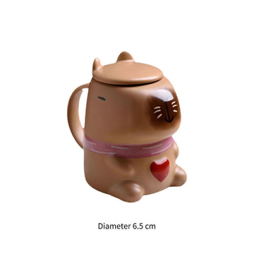 Capybara 3D Seramik Kupa Kalpli