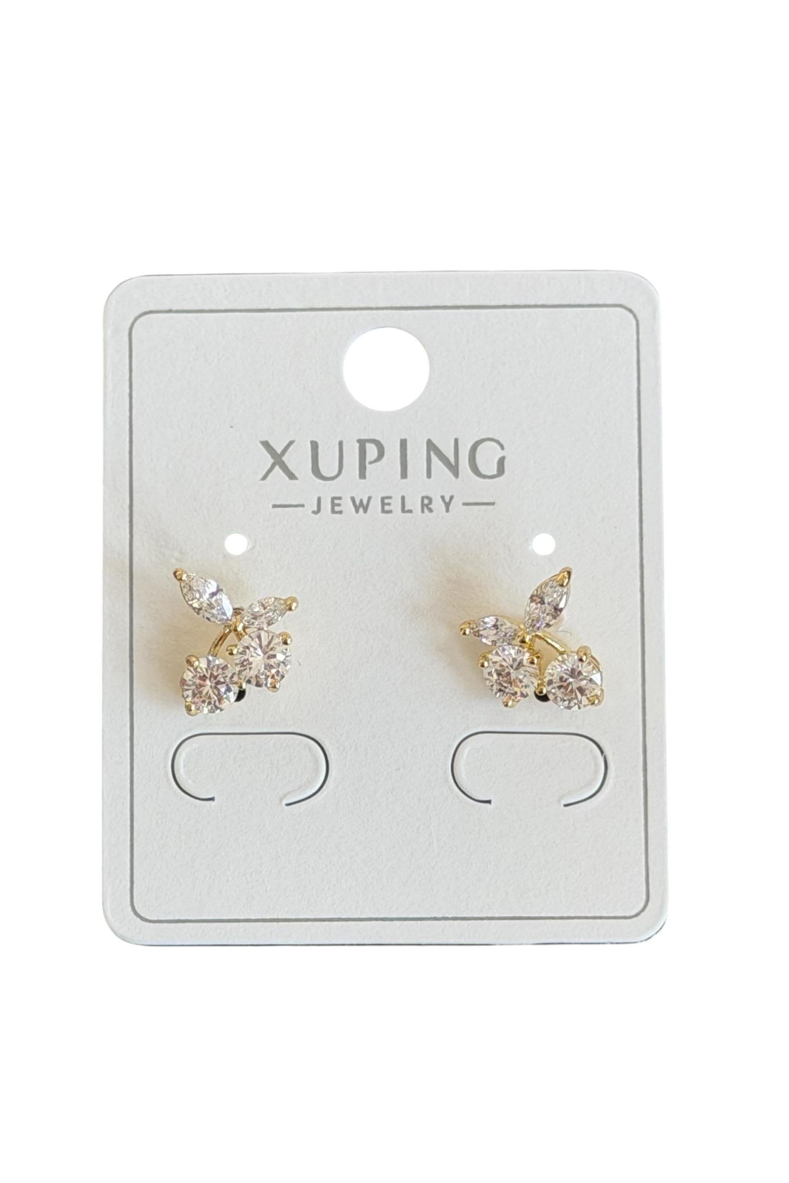 Altın Kiraz Taşlı Xuping Küpe (Çift)