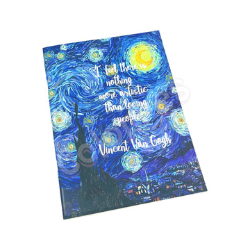 Van Gogh Starry Night 18x26 cm Defter Çizgili Terzi Dikişli