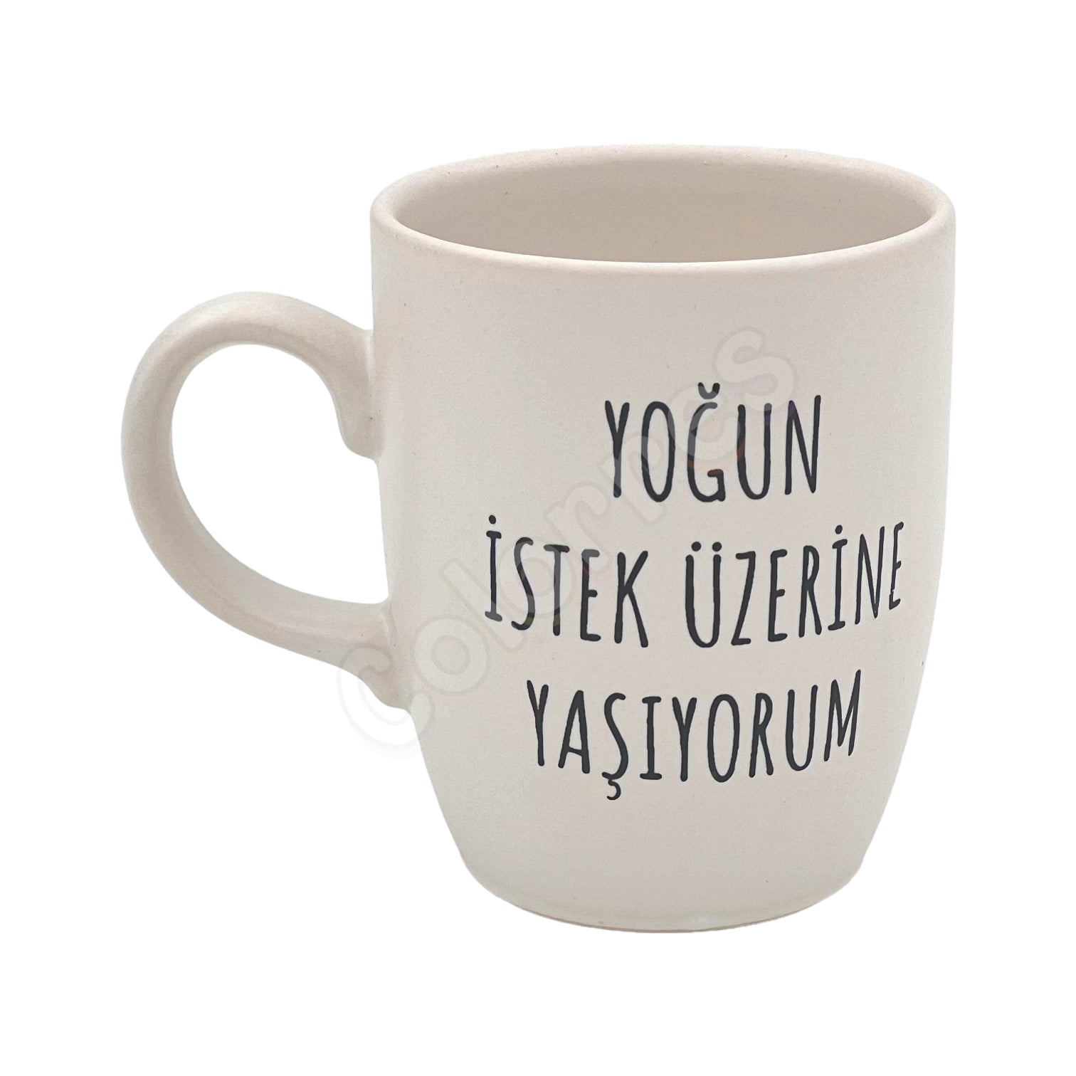 Yoğun İstek Üzerine Yaşıyorum Oval Krem Kupa