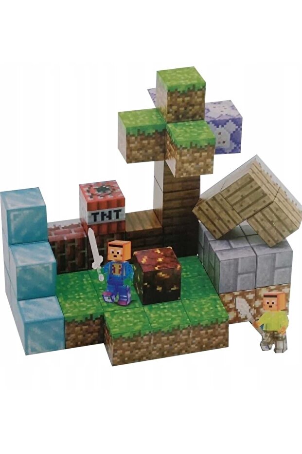 50 Parça Manyetik Küpler Minecraft 2 Adet Sürpriz Karakter