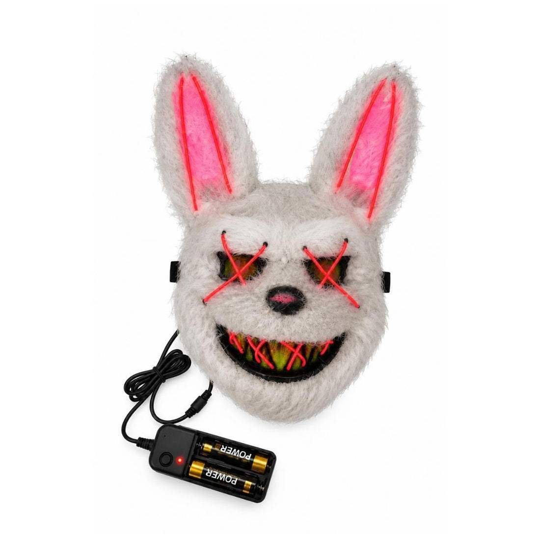 Kırmızı Neon Işıklı Tavşan Maske