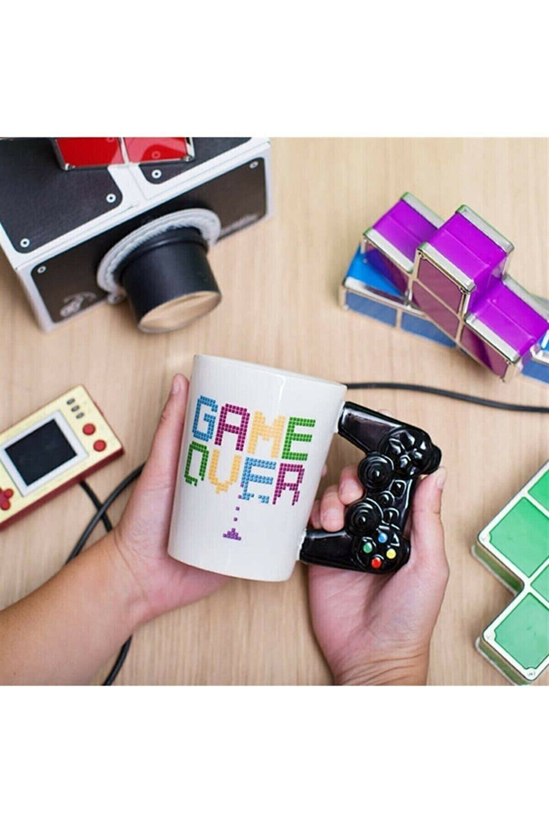 Game Over Joystick Porselen 3D Tasarım Kupa Bardak