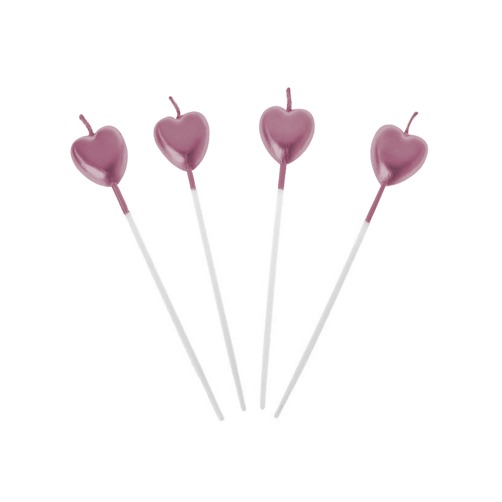 Kalp Mum Metalik Mor