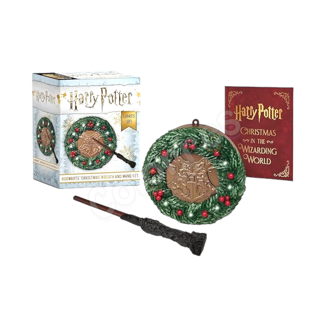 Harry Potter: Işıklı Hogwarts Noel Çelengi ve Asa Seti