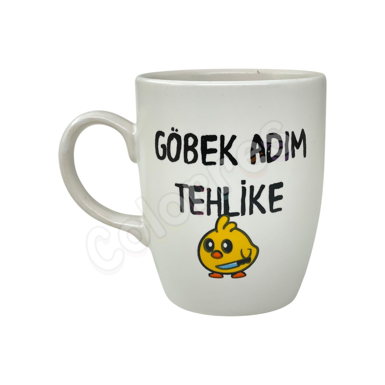 Göbek Adım Tehlike - Oval Krem Kupa