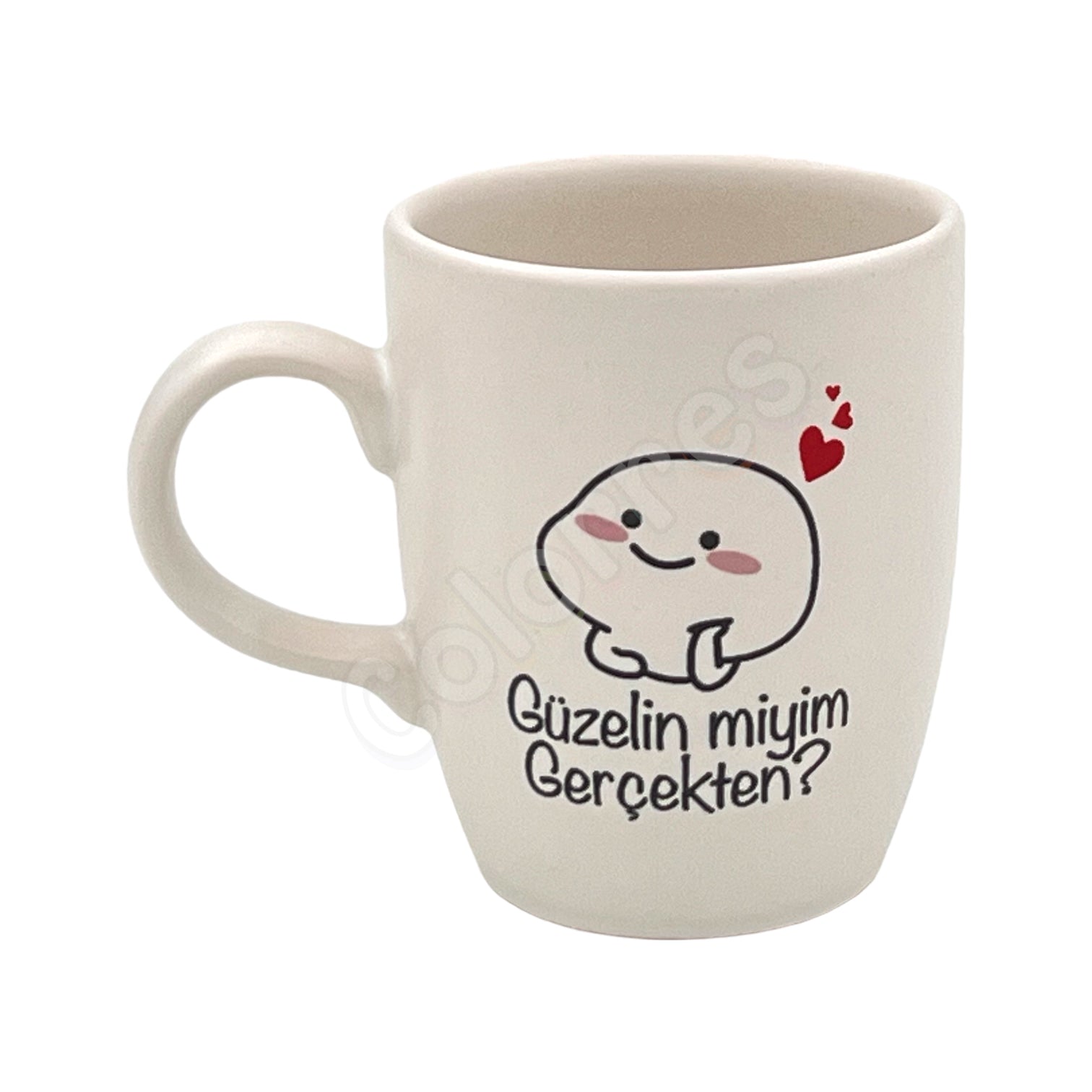 Güzelin Miyim Gerçekten? Oval Krem Kupa