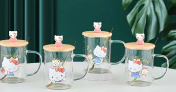 Hello Kitty Cam Kupa 3D Bambu Kapaklı