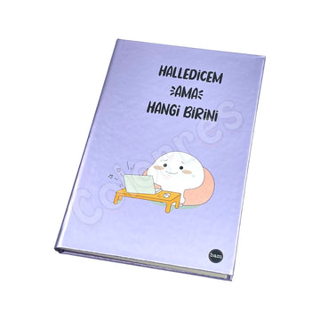 Sert Kapaklı Lastikli Defter - Halledicem Ama Hangi Birini