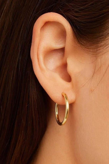25mm Gold Çelik Halka Küpe