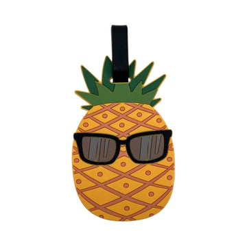 Gözlüklü Ananas Seyahat Bagaj Etiketi