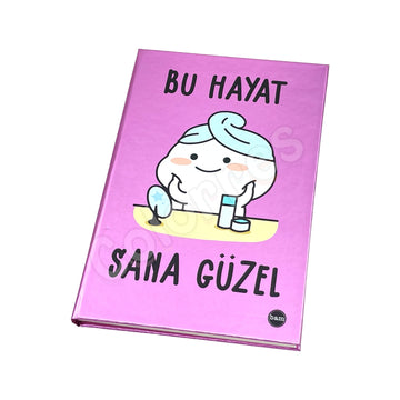 Sert Kapaklı Lastikli Defter -Bu Hayat Sana Güzel