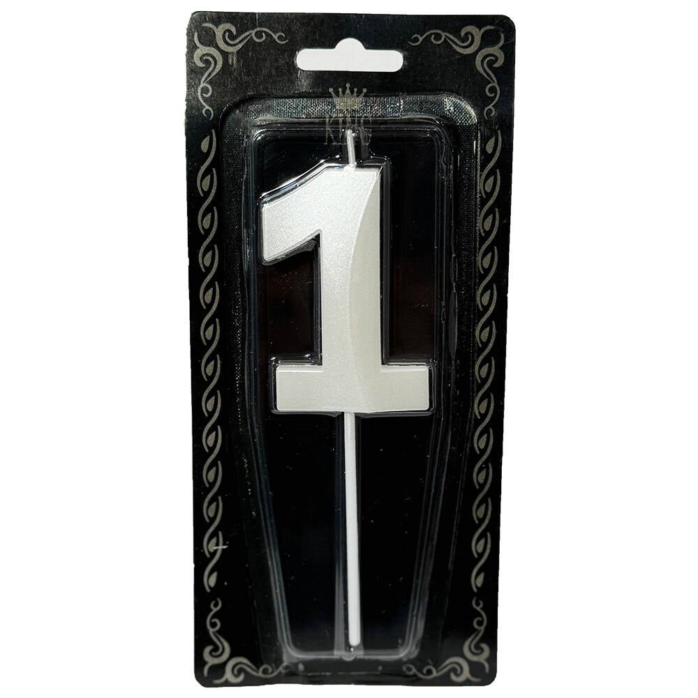 1 Rakam Mum İnci Beyaz 7 cm