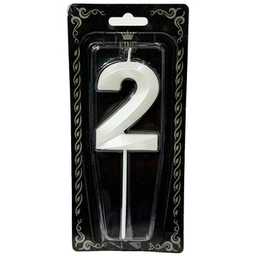 2 Rakam Mum İnci Beyaz 7 cm