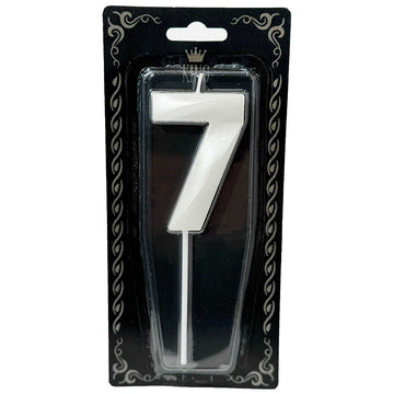 7 Rakam Mum İnci Beyaz 7 cm