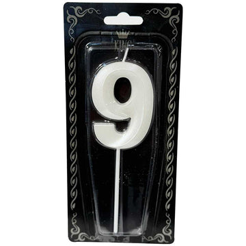 9 Rakam Mum İnci Beyaz 7 cm