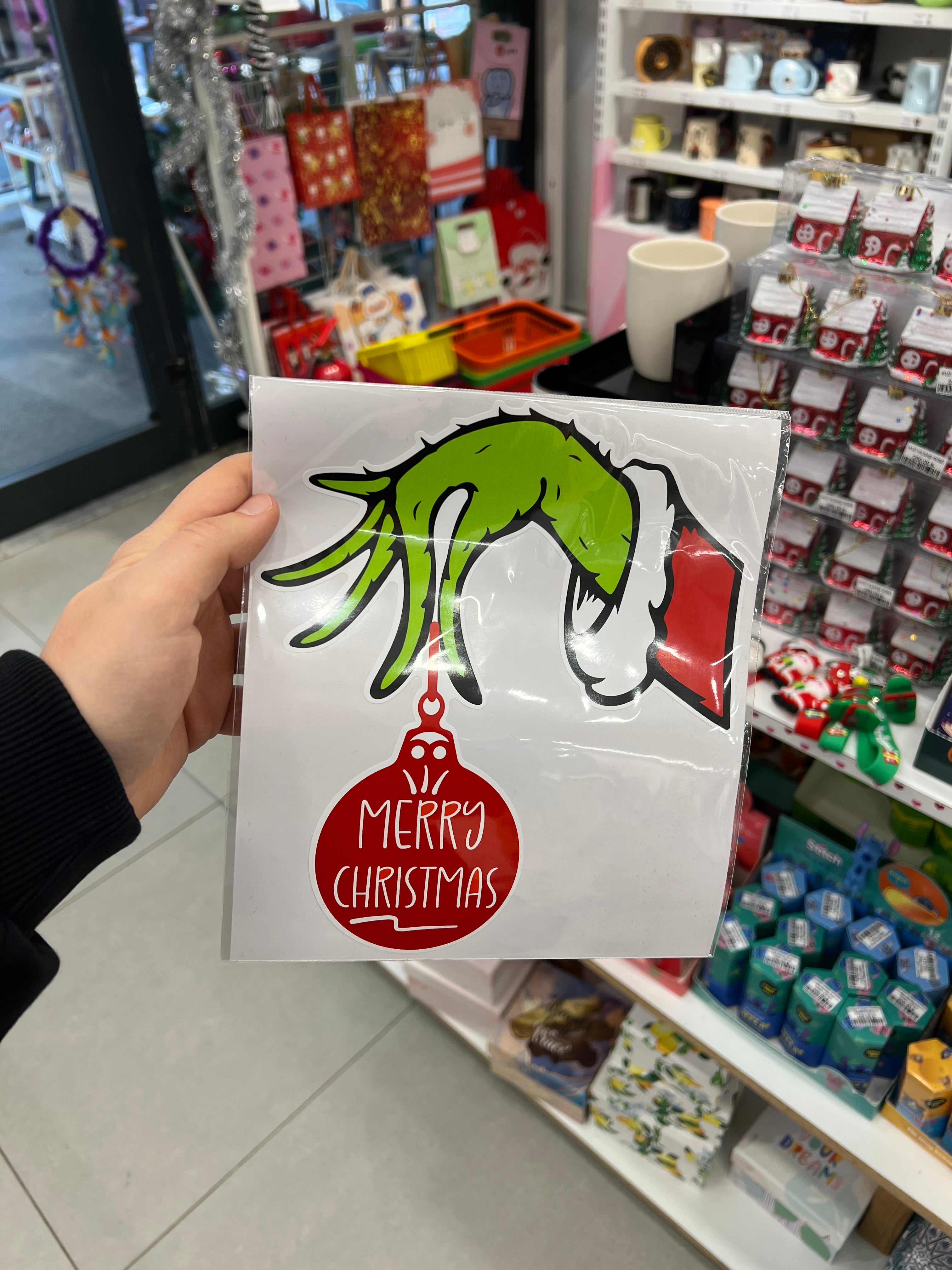 Grinch Merry Christmas 22x19 cm Sticker