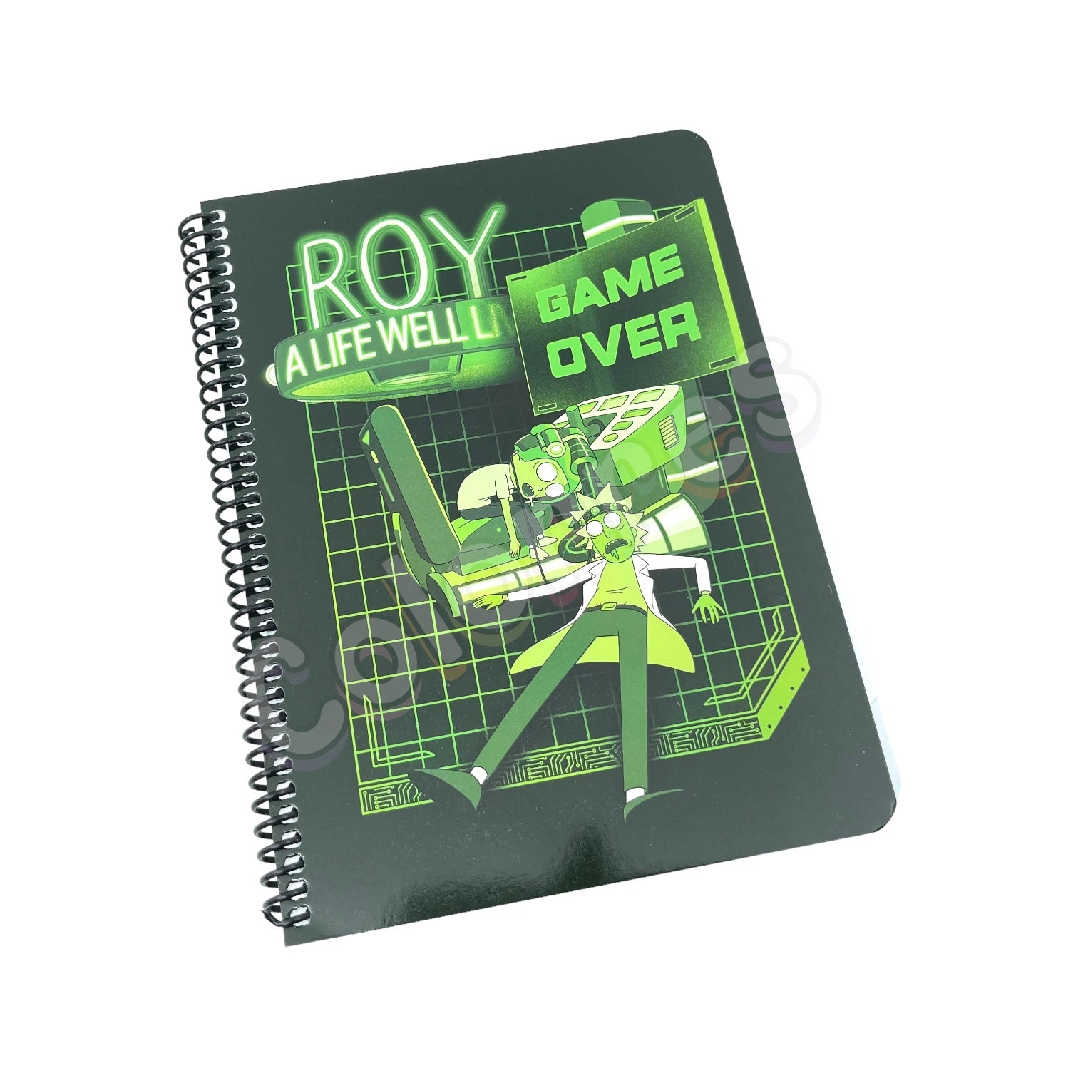 Rick and Morty Game Over Çizgili Spiralli Defter