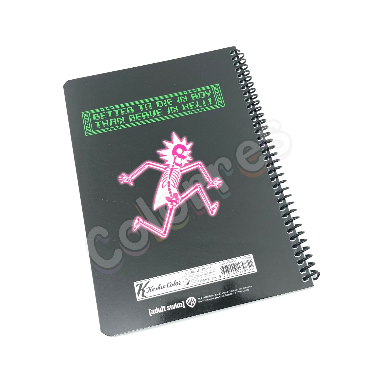 Rick and Morty Game Over Çizgili Spiralli Defter