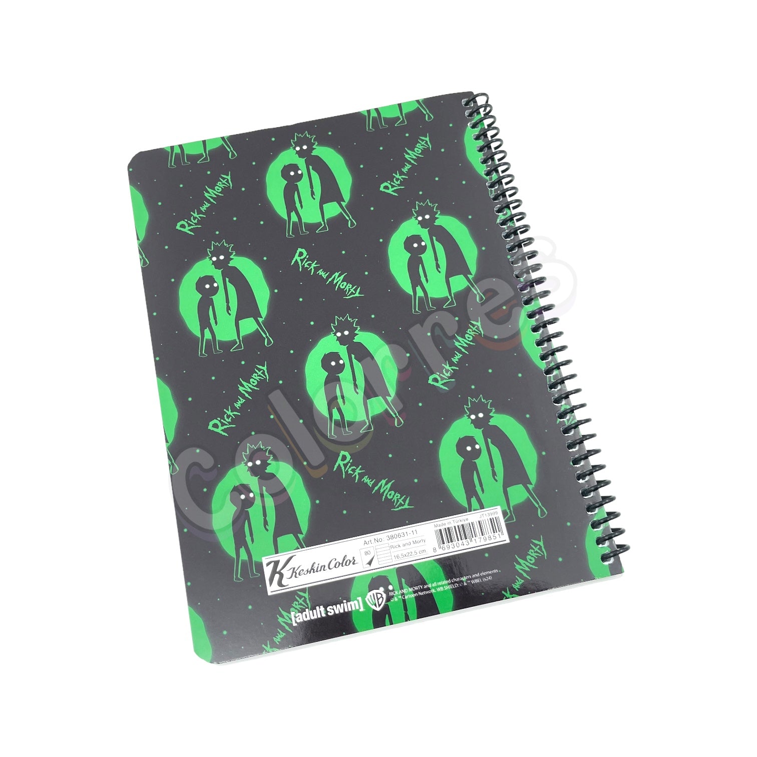 Rick and Morty Night Family Çizgili Spiralli Defter