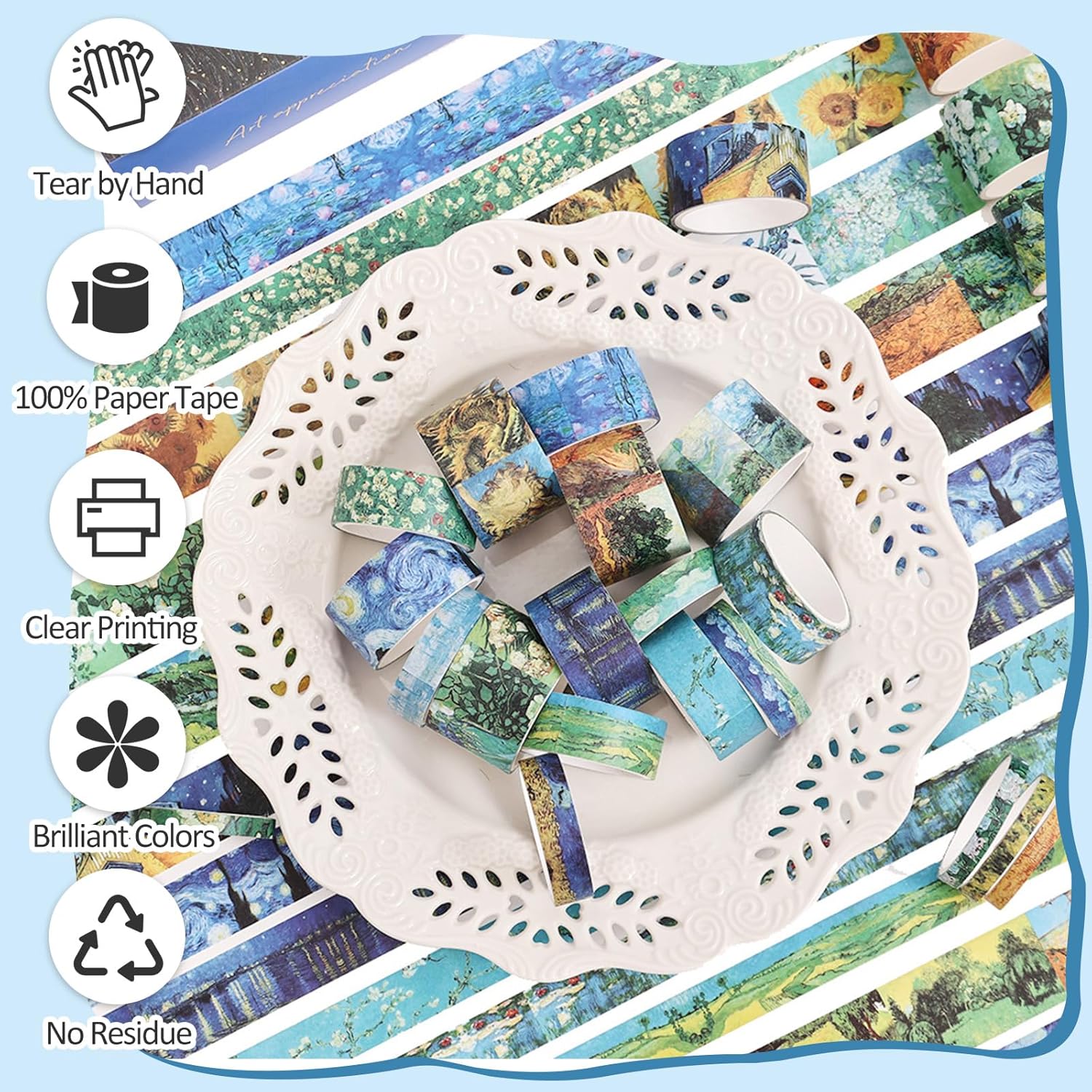 Van Gogh Temalı Dekoratif Bant 20 Rulo