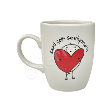 Seni Çok Seviyorum - Oval Krem Kupa