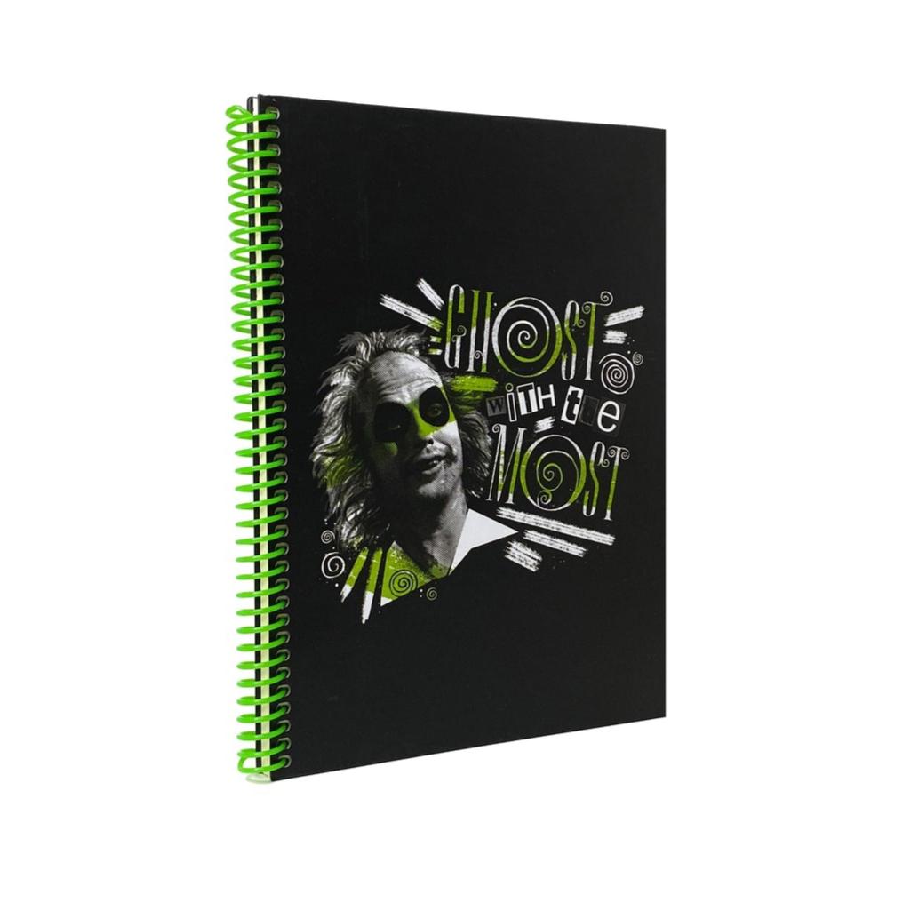 Beetlejuice Ghost With The Most Spiralli Sert Kapak Kareli Defter 96 Yaprak