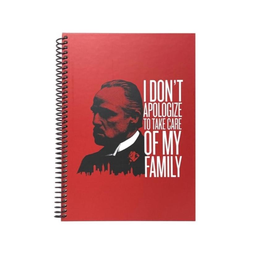 The Godfather My Family Spiralli Sert Kapak Kareli Defter 96 Yaprak