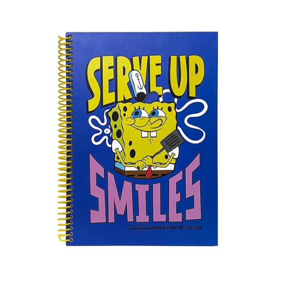 Sponge Bob Serve Up Smiles Spiralli Sert Kapak Kareli Defter 96 Yaprak