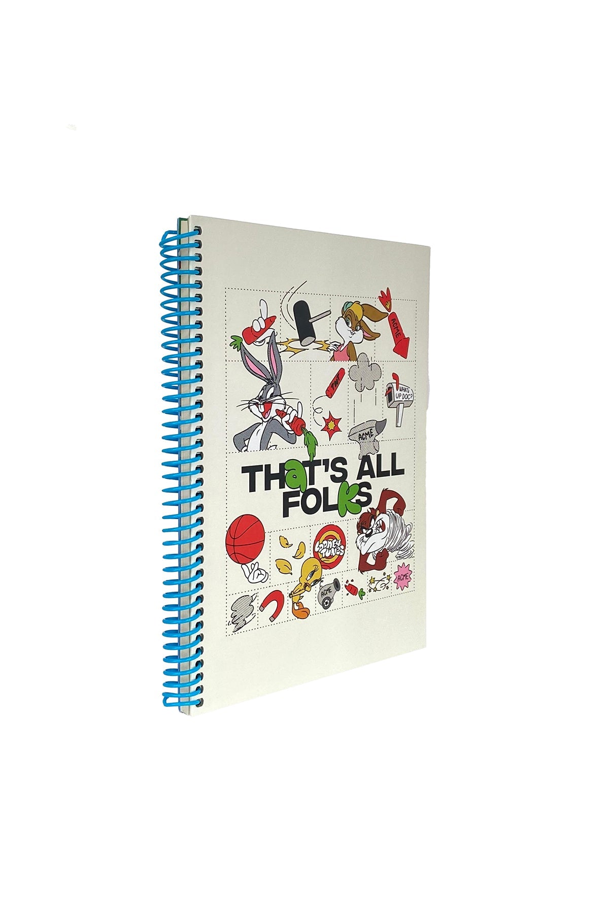 Looney Tunes That'S All Folks Spiralli Sert Kapak Kareli Defter