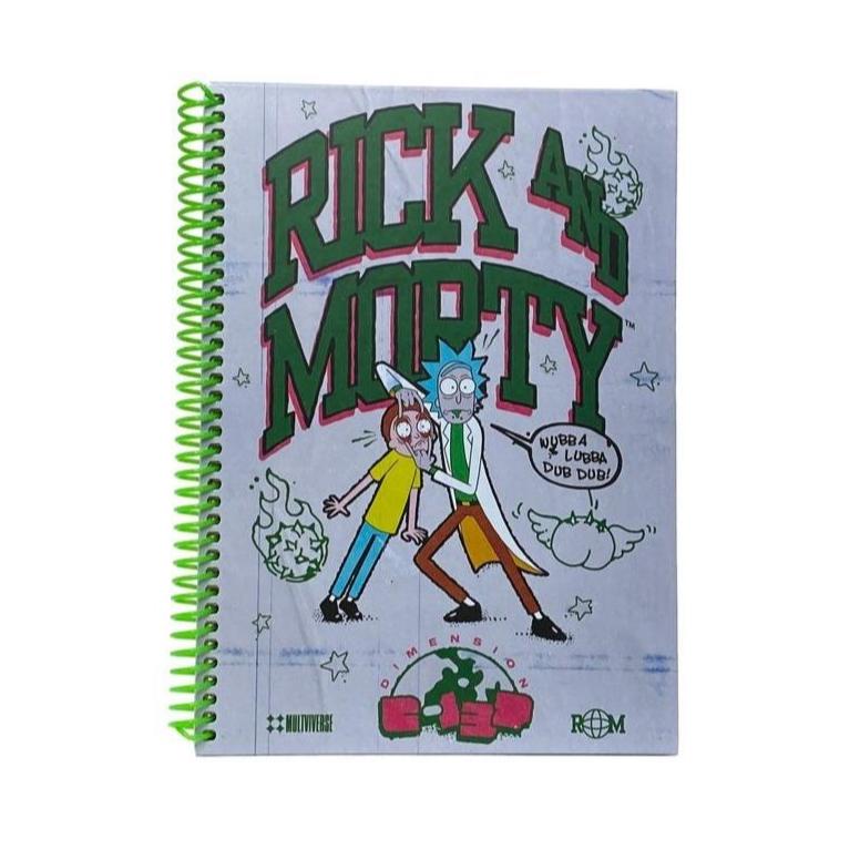 Rick & Morty Wubba Lubba Spiralli Sert Kapak Kareli Defter 96 Yaprak