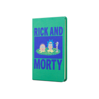 Rick & Morty Sert Kapak Lastikli Mini Defter Yeşil