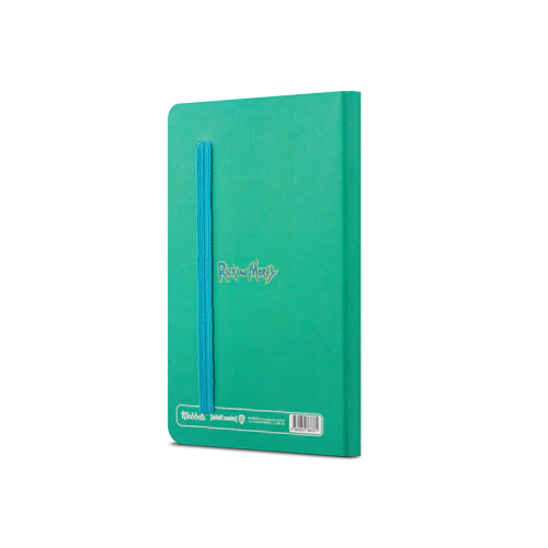 Rick & Morty Sert Kapak Lastikli Mini Defter Yeşil