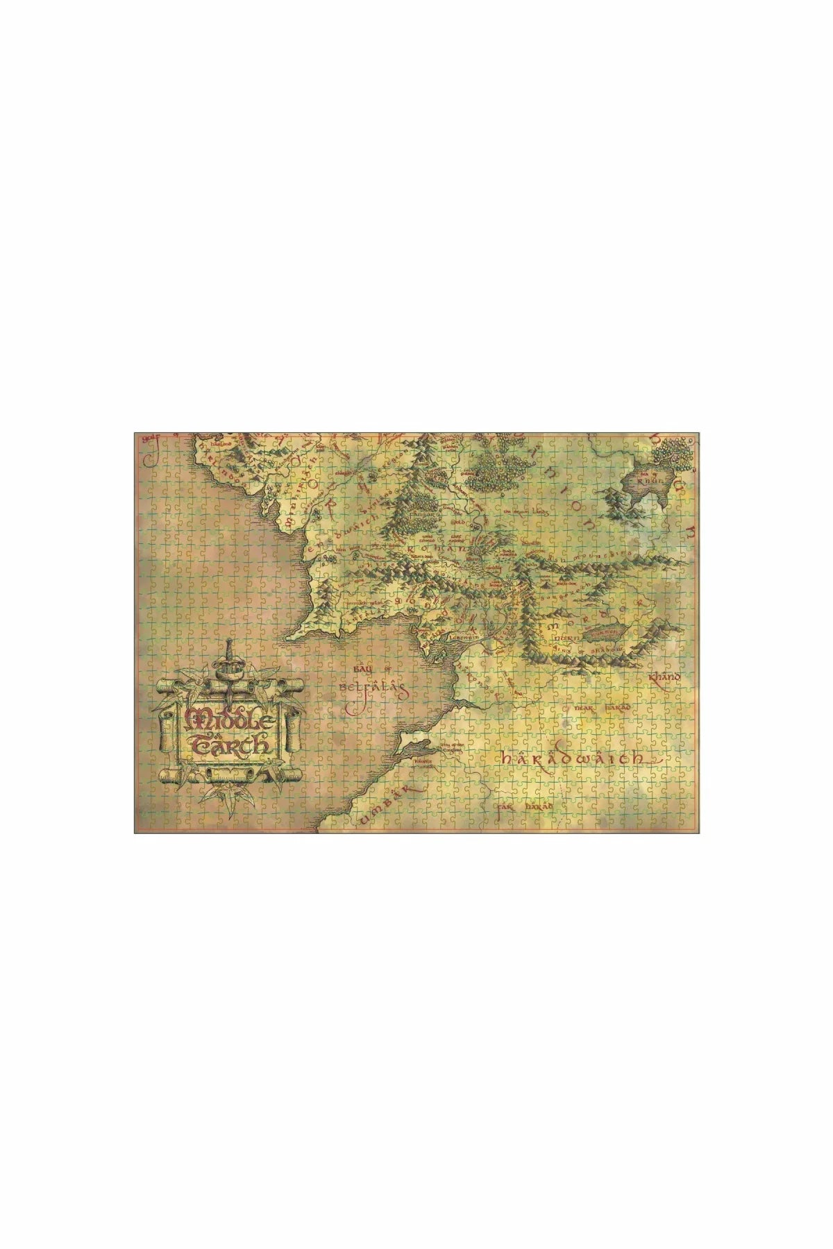 The Lord of the Rings Middle Earth Map 1000 Parça Puzzle LOTR